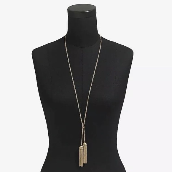 NWT J. Crew tassel rhinestone lariat long necklace - Picture 3 of 4